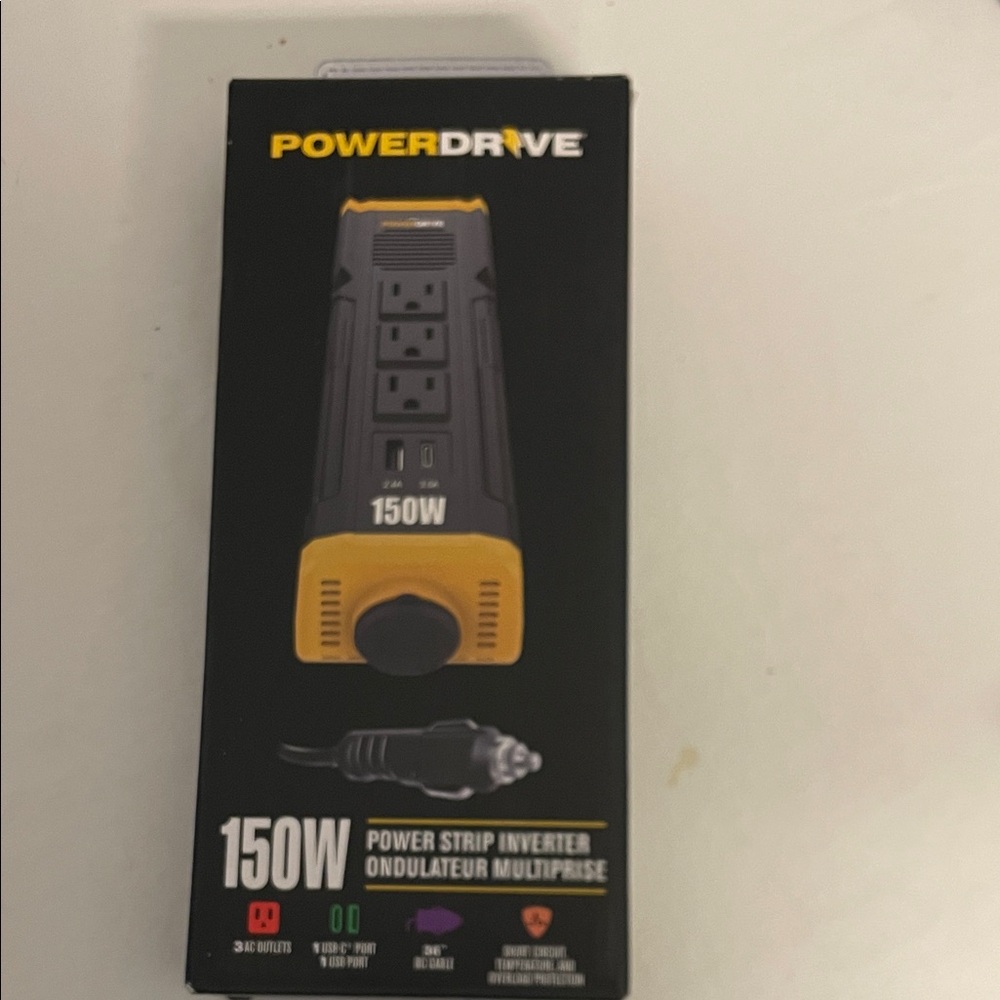 Black and Yellow Power Strip Inverter
